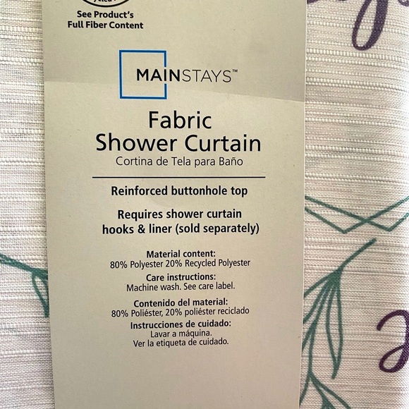 Fabric shower curtain with sayings and phrases on it.NWT,original packaging - Picture 6 of 9